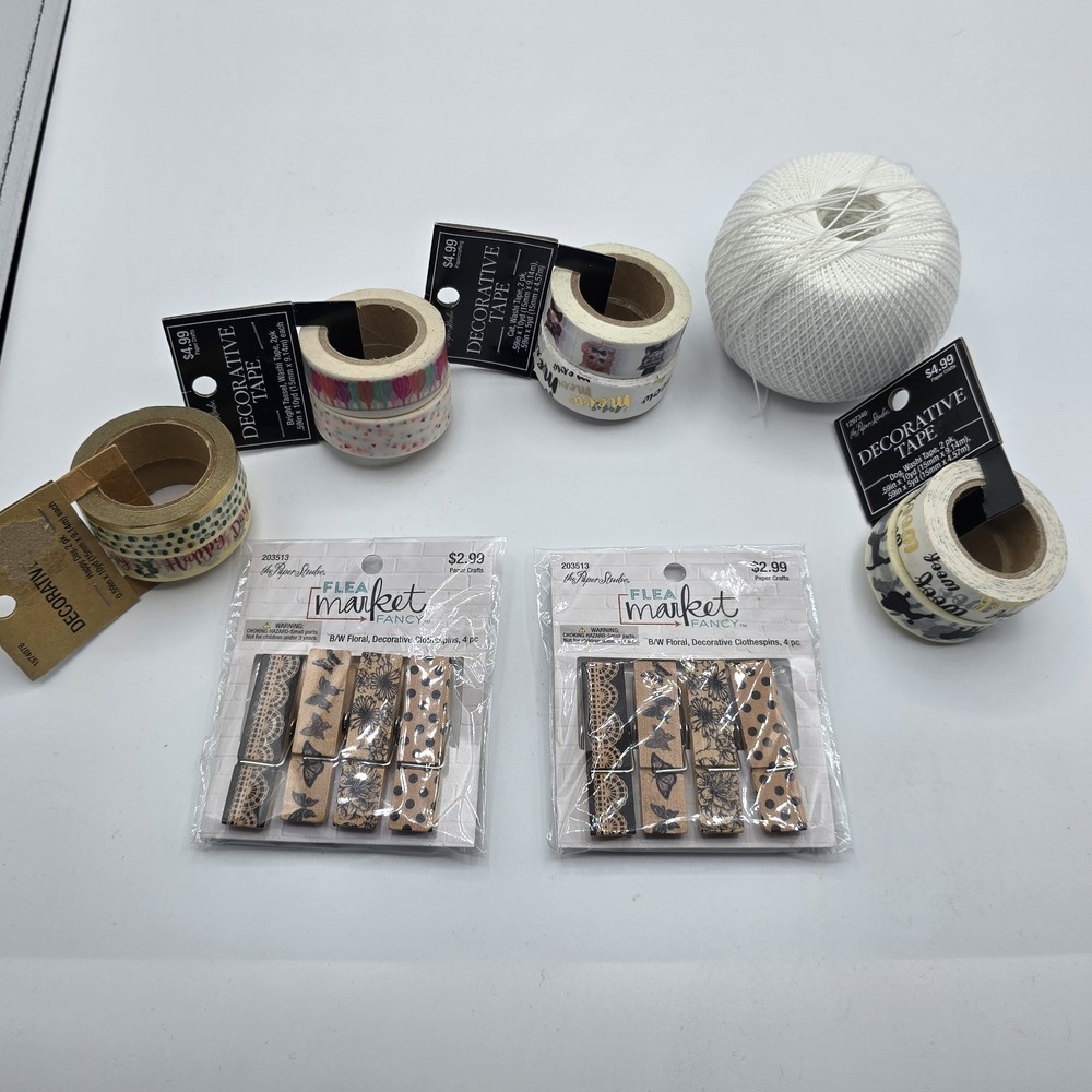 The‎ Paper Studio Lot Decorative Washi Tape Dog Cat Clothespins ++